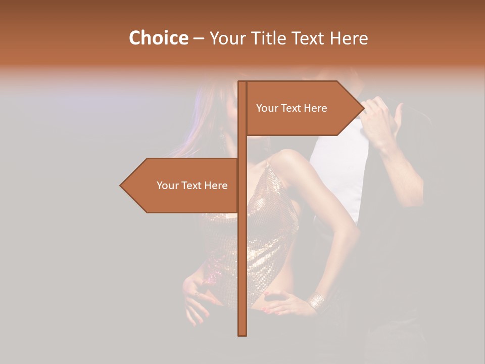 A Man Standing Next To A Woman With A Disco Ball On Her Head PowerPoint Template