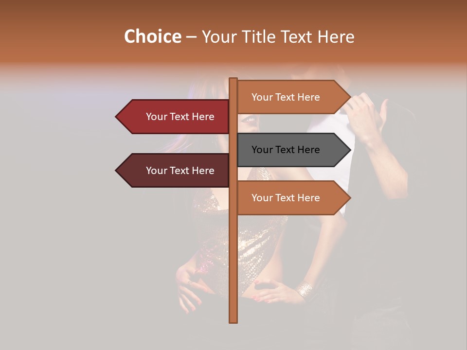 A Man Standing Next To A Woman With A Disco Ball On Her Head PowerPoint Template