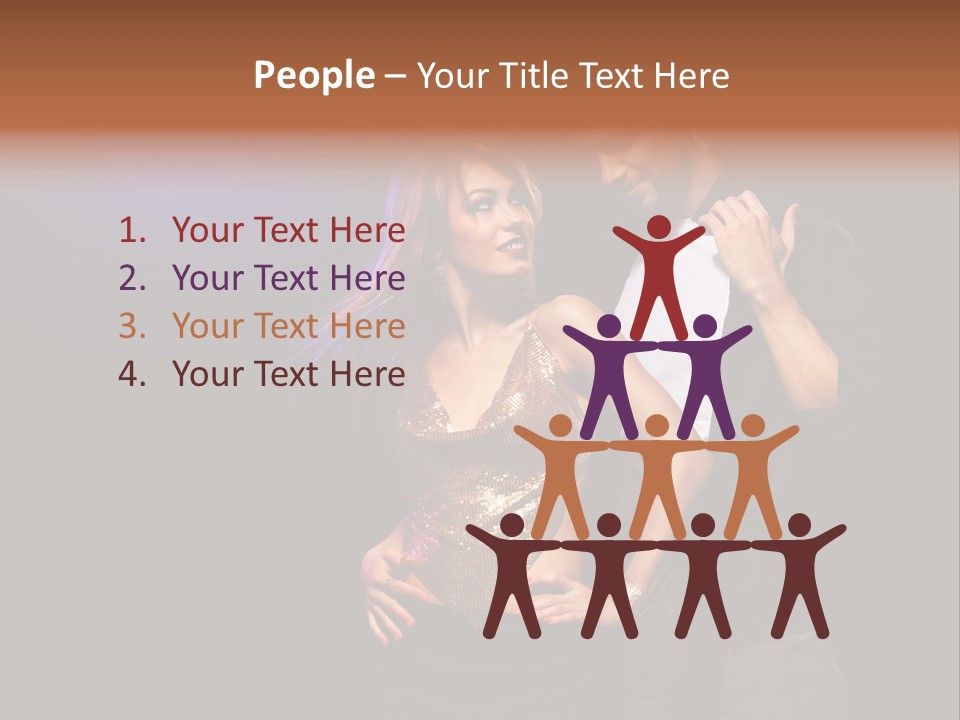 A Man Standing Next To A Woman With A Disco Ball On Her Head PowerPoint Template