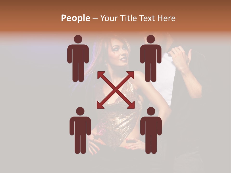 A Man Standing Next To A Woman With A Disco Ball On Her Head PowerPoint Template