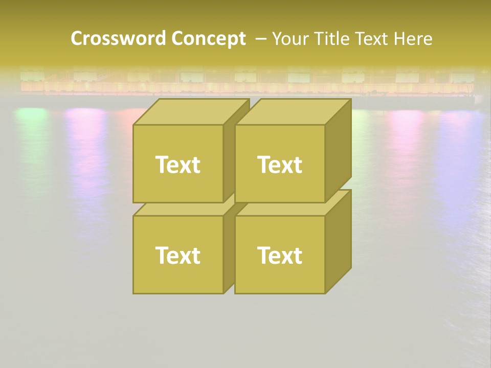 A Large Body Of Water With Colorful Lights On It PowerPoint Template