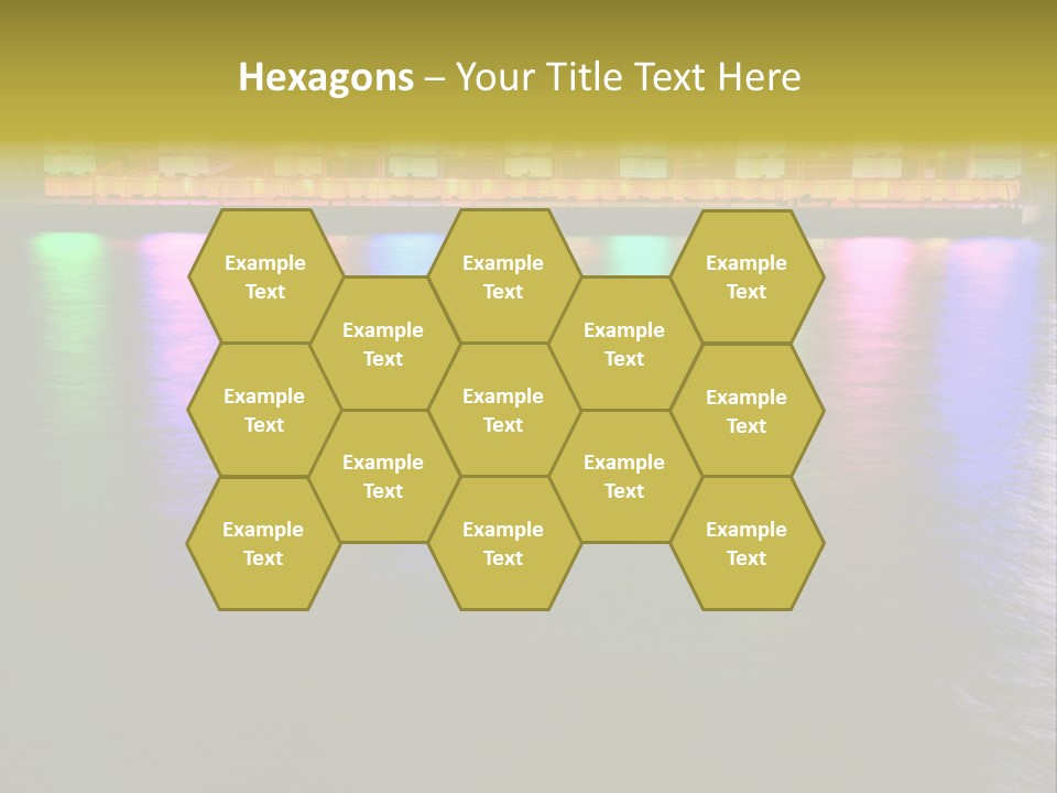 A Large Body Of Water With Colorful Lights On It PowerPoint Template