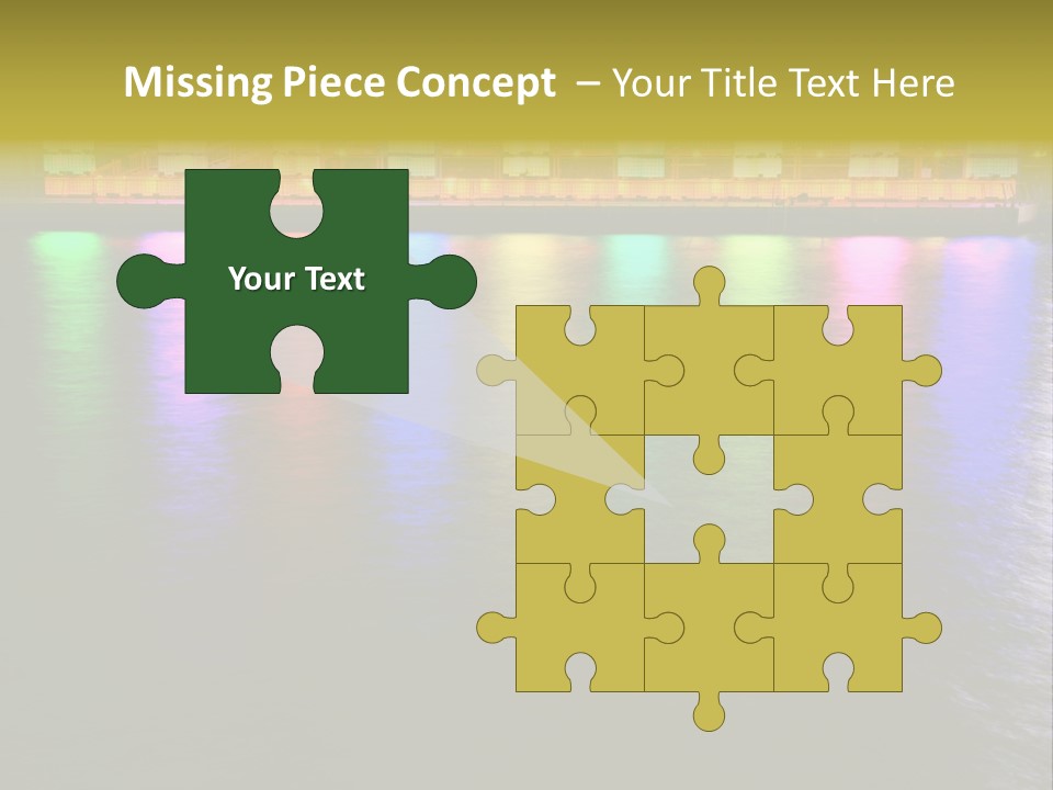 A Large Body Of Water With Colorful Lights On It PowerPoint Template