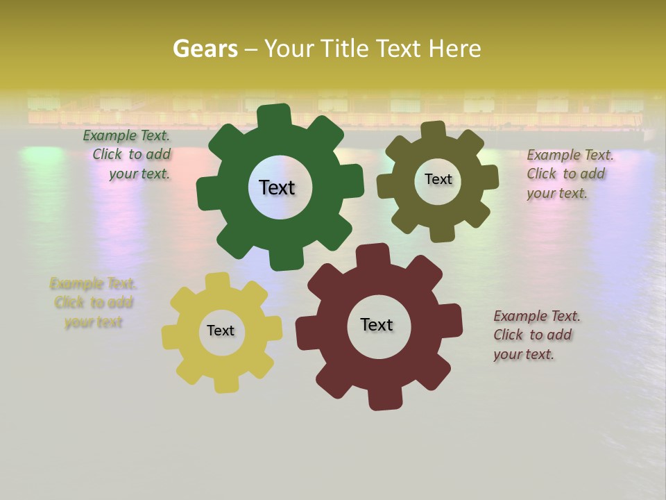 A Large Body Of Water With Colorful Lights On It PowerPoint Template