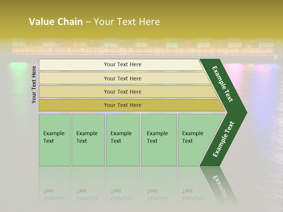 A Large Body Of Water With Colorful Lights On It PowerPoint Template