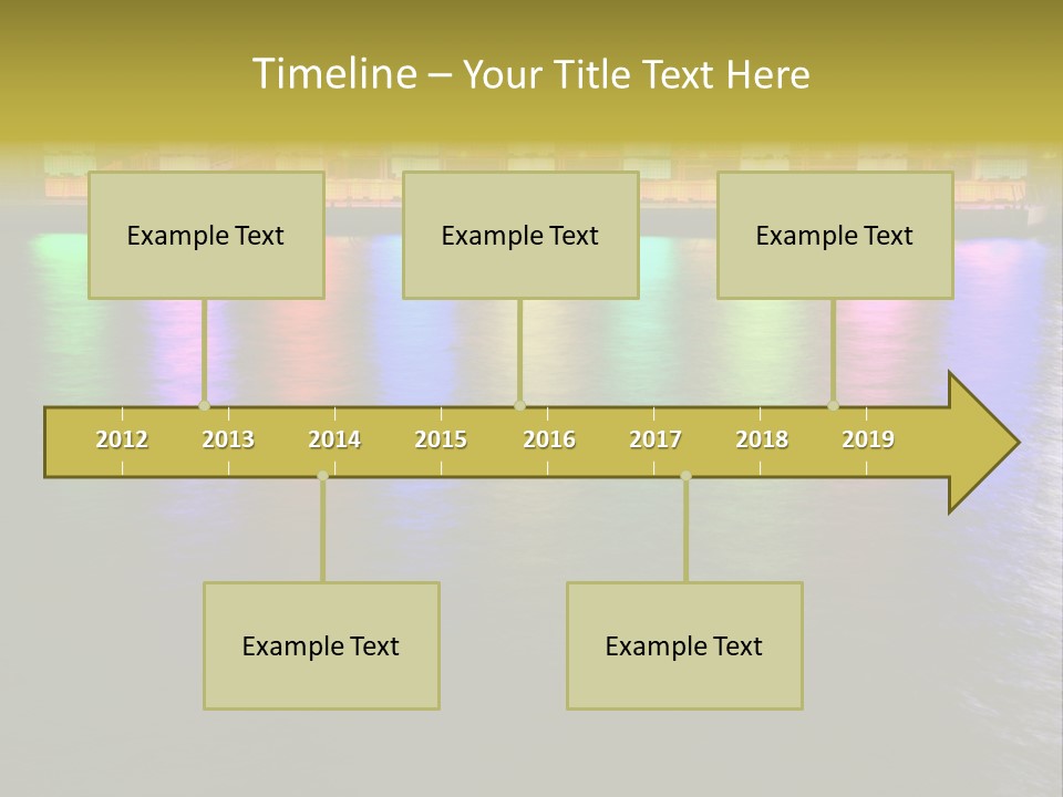 A Large Body Of Water With Colorful Lights On It PowerPoint Template