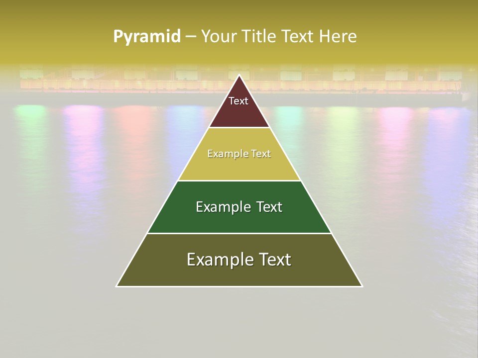 A Large Body Of Water With Colorful Lights On It PowerPoint Template