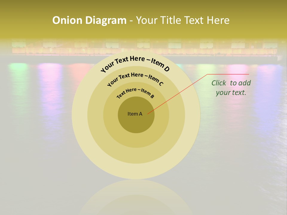 A Large Body Of Water With Colorful Lights On It PowerPoint Template