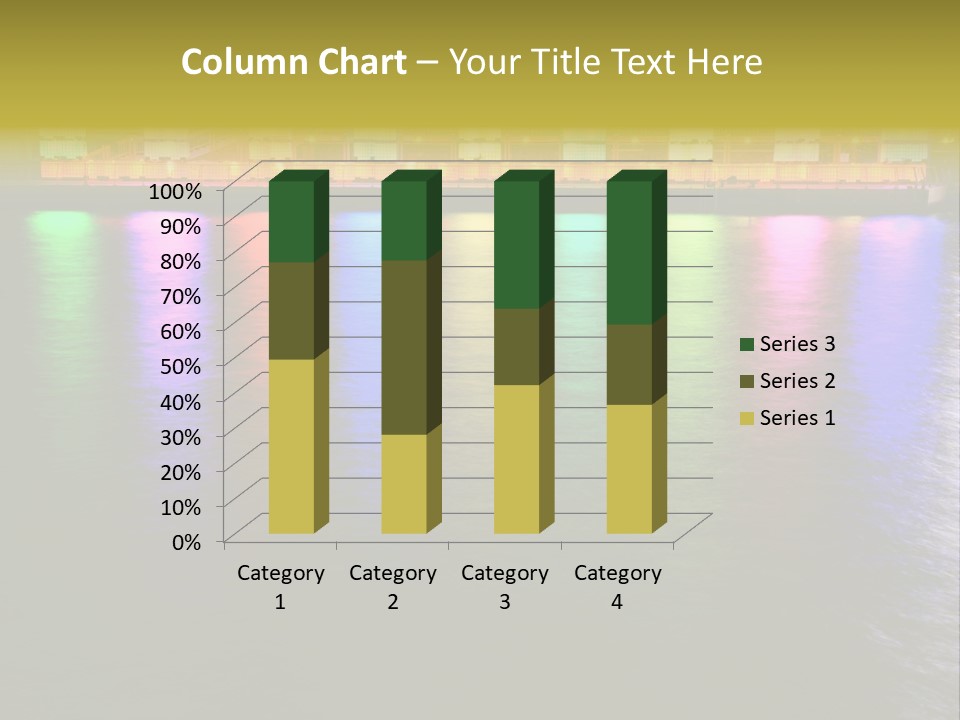 A Large Body Of Water With Colorful Lights On It PowerPoint Template
