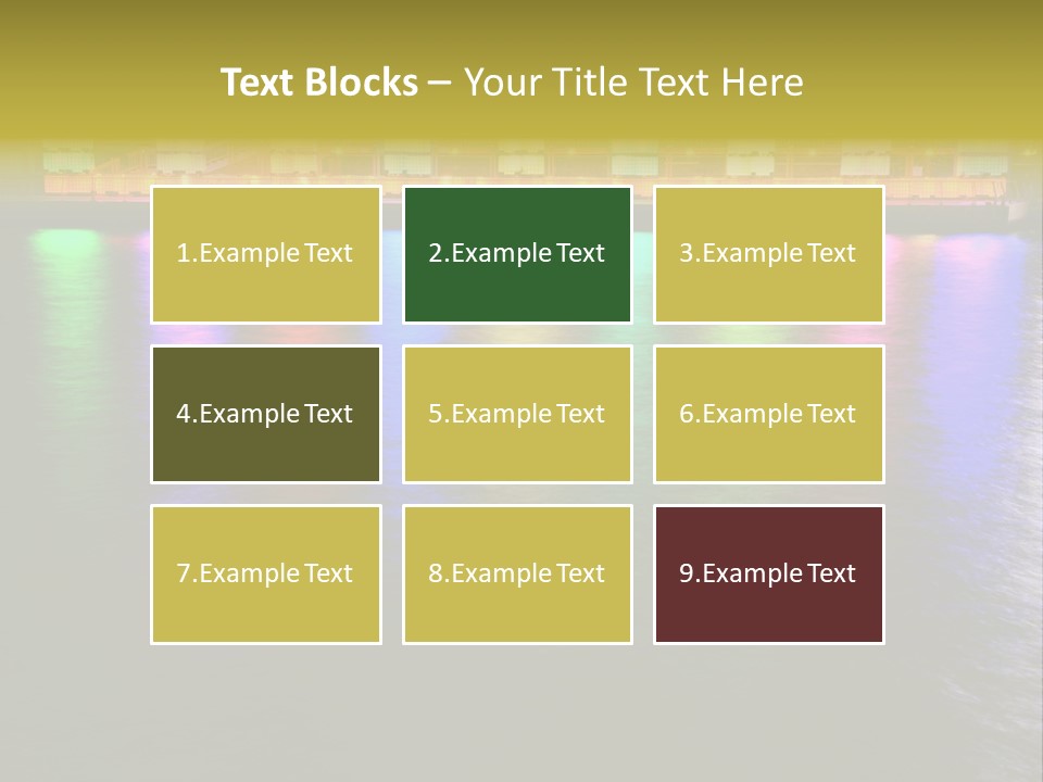 A Large Body Of Water With Colorful Lights On It PowerPoint Template