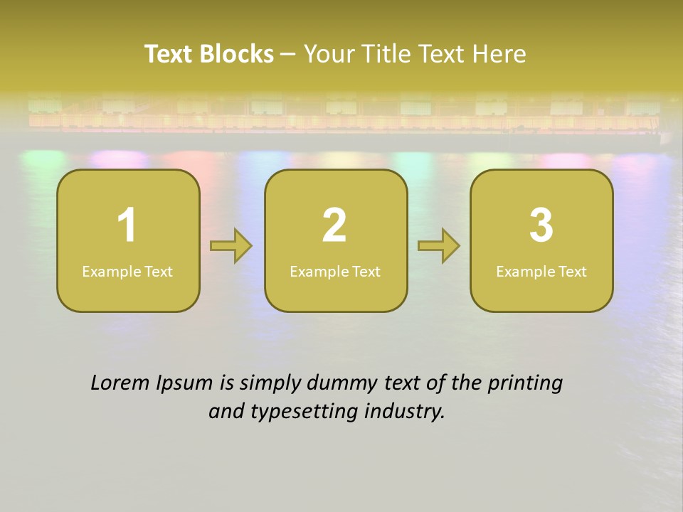 A Large Body Of Water With Colorful Lights On It PowerPoint Template