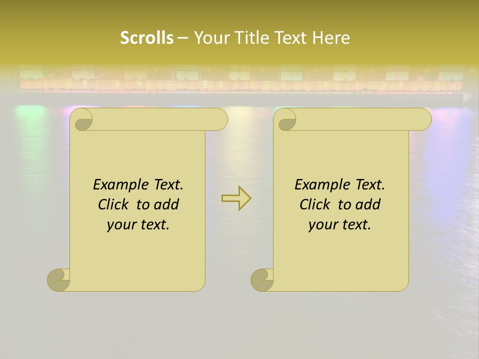A Large Body Of Water With Colorful Lights On It PowerPoint Template