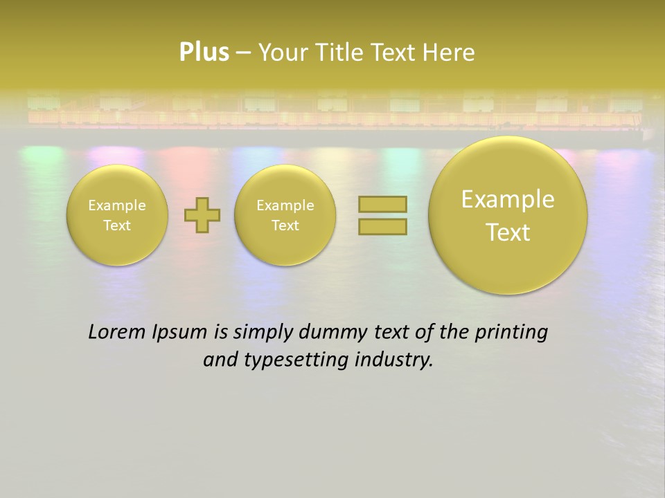 A Large Body Of Water With Colorful Lights On It PowerPoint Template