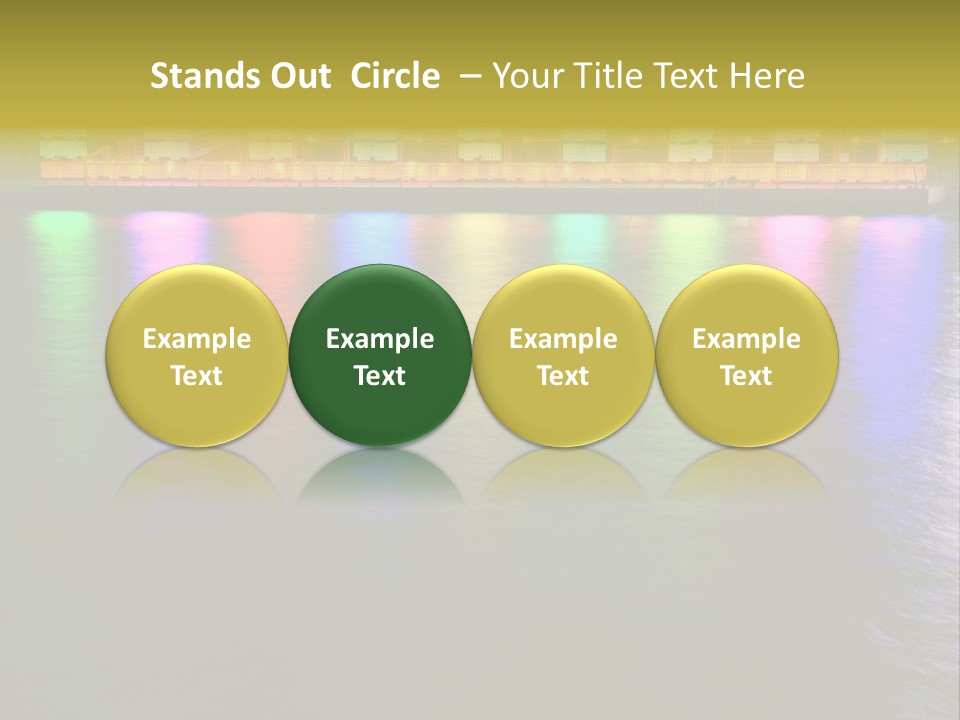 A Large Body Of Water With Colorful Lights On It PowerPoint Template