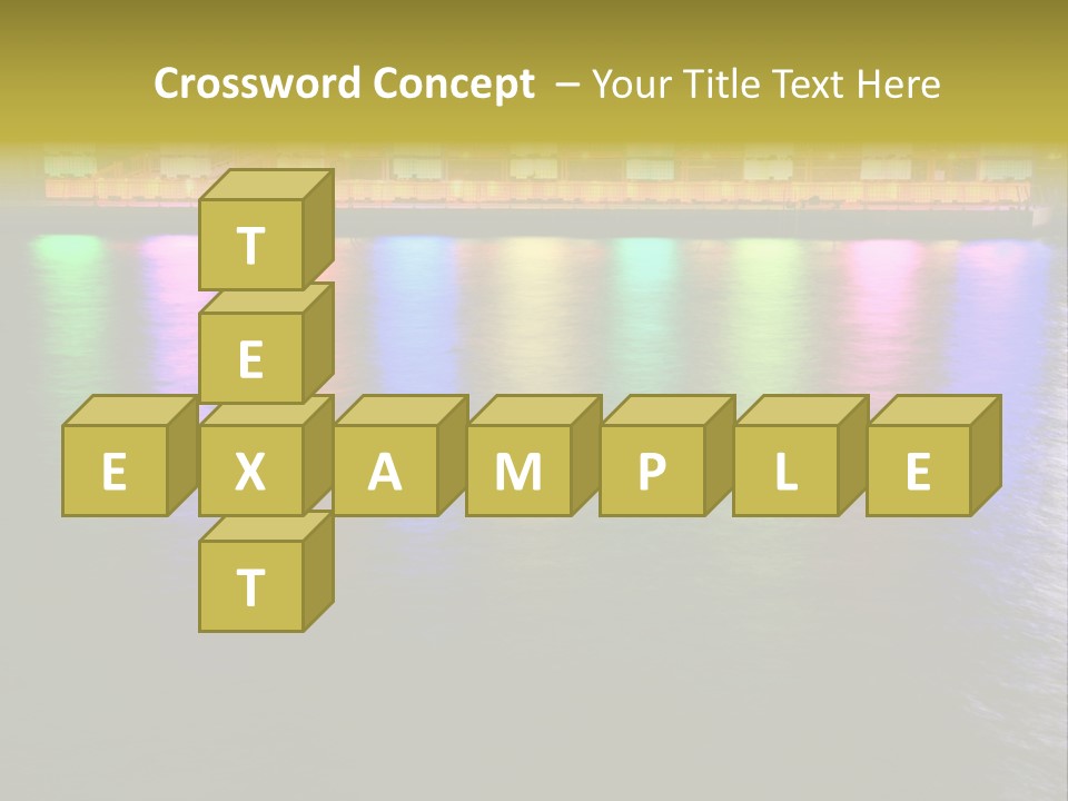 A Large Body Of Water With Colorful Lights On It PowerPoint Template