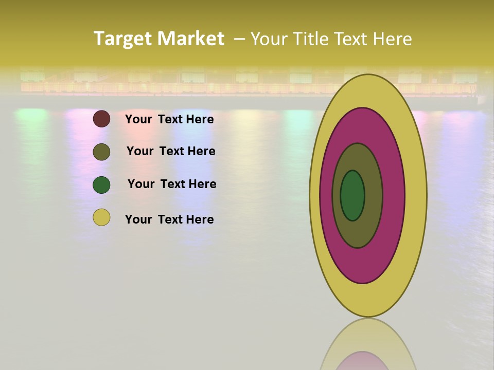 A Large Body Of Water With Colorful Lights On It PowerPoint Template