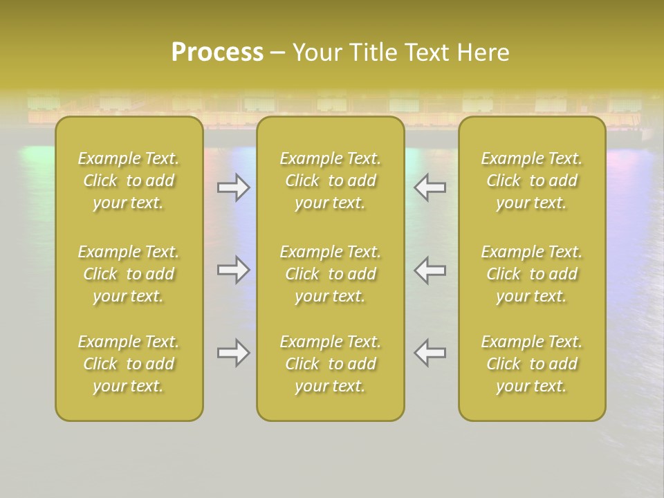 A Large Body Of Water With Colorful Lights On It PowerPoint Template
