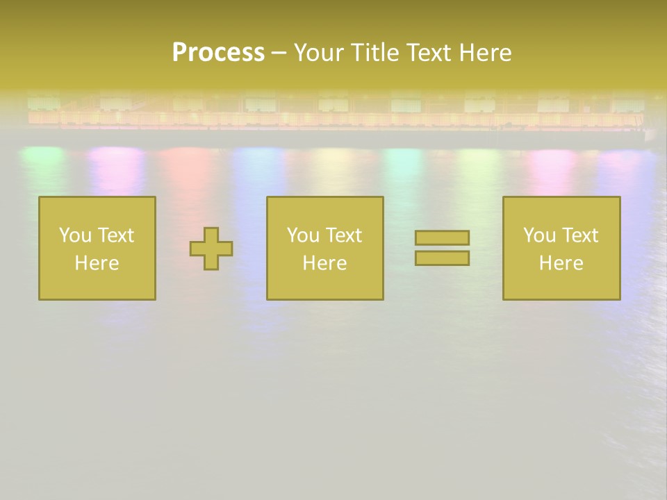 A Large Body Of Water With Colorful Lights On It PowerPoint Template