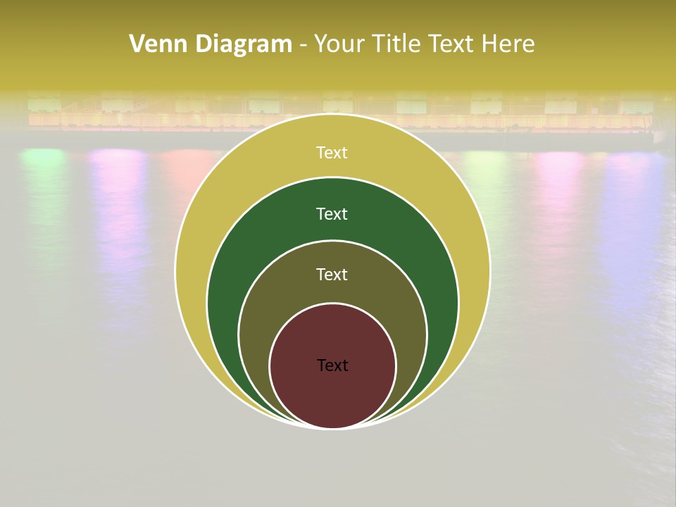 A Large Body Of Water With Colorful Lights On It PowerPoint Template