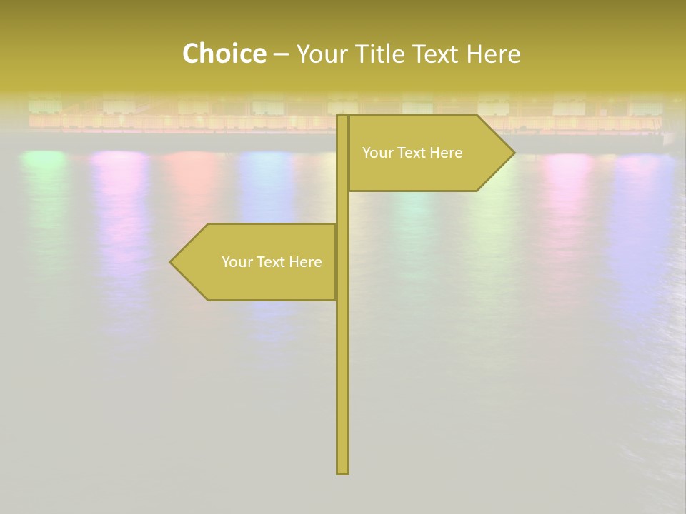 A Large Body Of Water With Colorful Lights On It PowerPoint Template