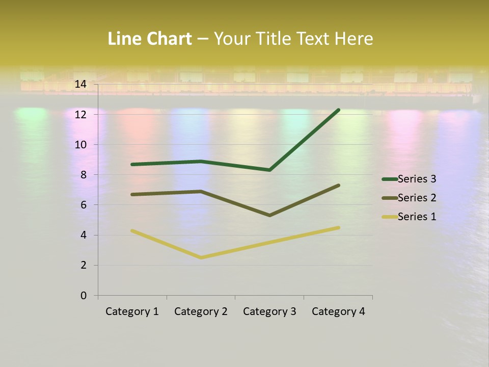 A Large Body Of Water With Colorful Lights On It PowerPoint Template