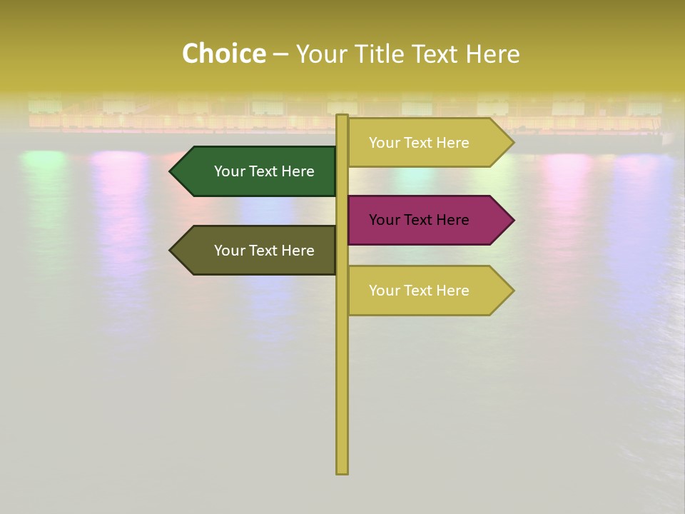 A Large Body Of Water With Colorful Lights On It PowerPoint Template