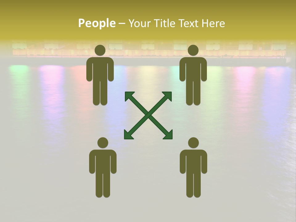 A Large Body Of Water With Colorful Lights On It PowerPoint Template