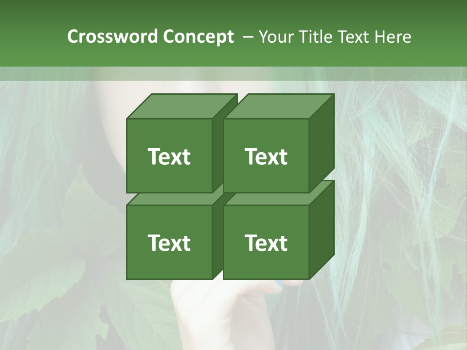 A Woman With Green Hair Is Holding Her Finger Up To Her Mouth PowerPoint Template