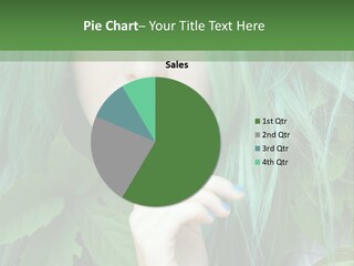 A Woman With Green Hair Is Holding Her Finger Up To Her Mouth PowerPoint Template