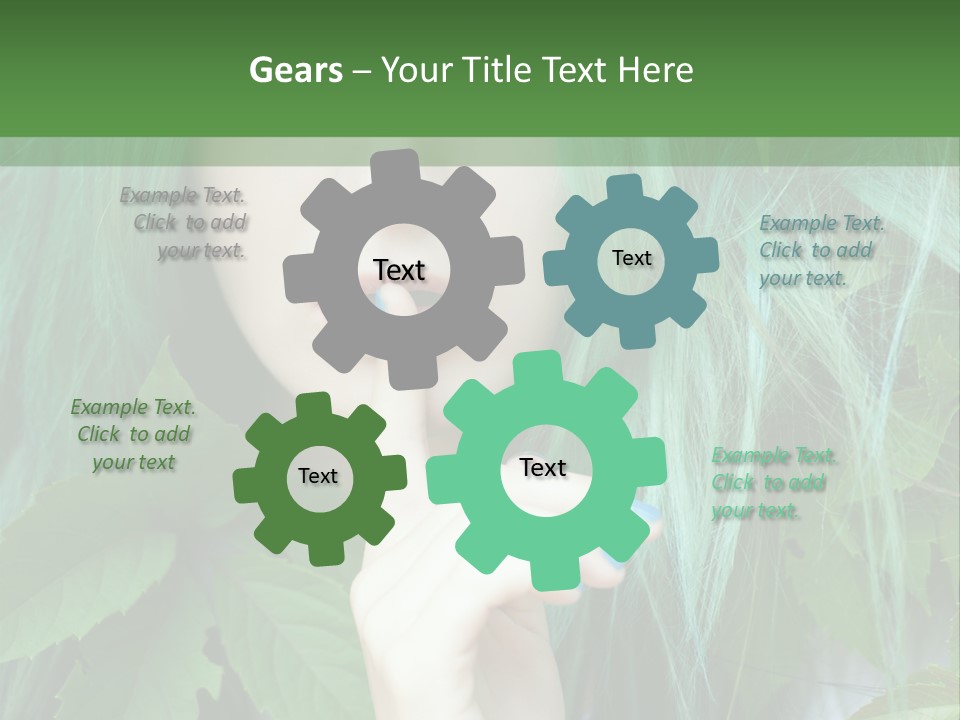 A Woman With Green Hair Is Holding Her Finger Up To Her Mouth PowerPoint Template