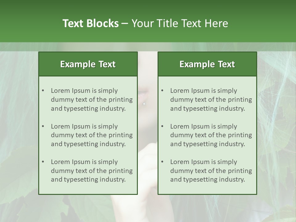 A Woman With Green Hair Is Holding Her Finger Up To Her Mouth PowerPoint Template