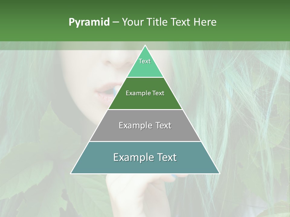 A Woman With Green Hair Is Holding Her Finger Up To Her Mouth PowerPoint Template