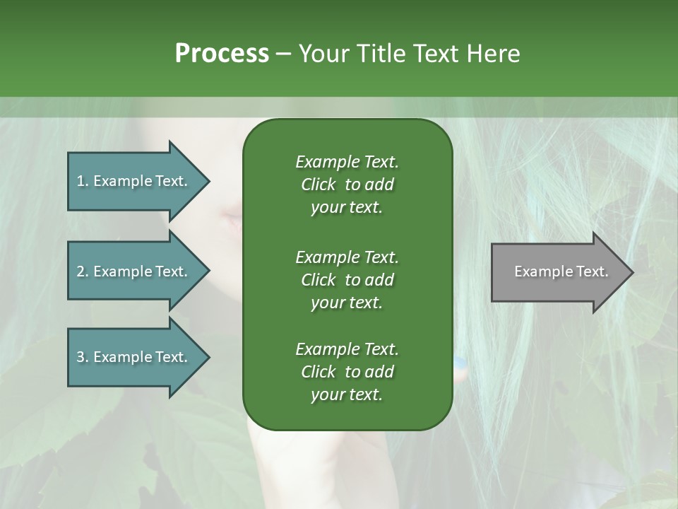 A Woman With Green Hair Is Holding Her Finger Up To Her Mouth PowerPoint Template