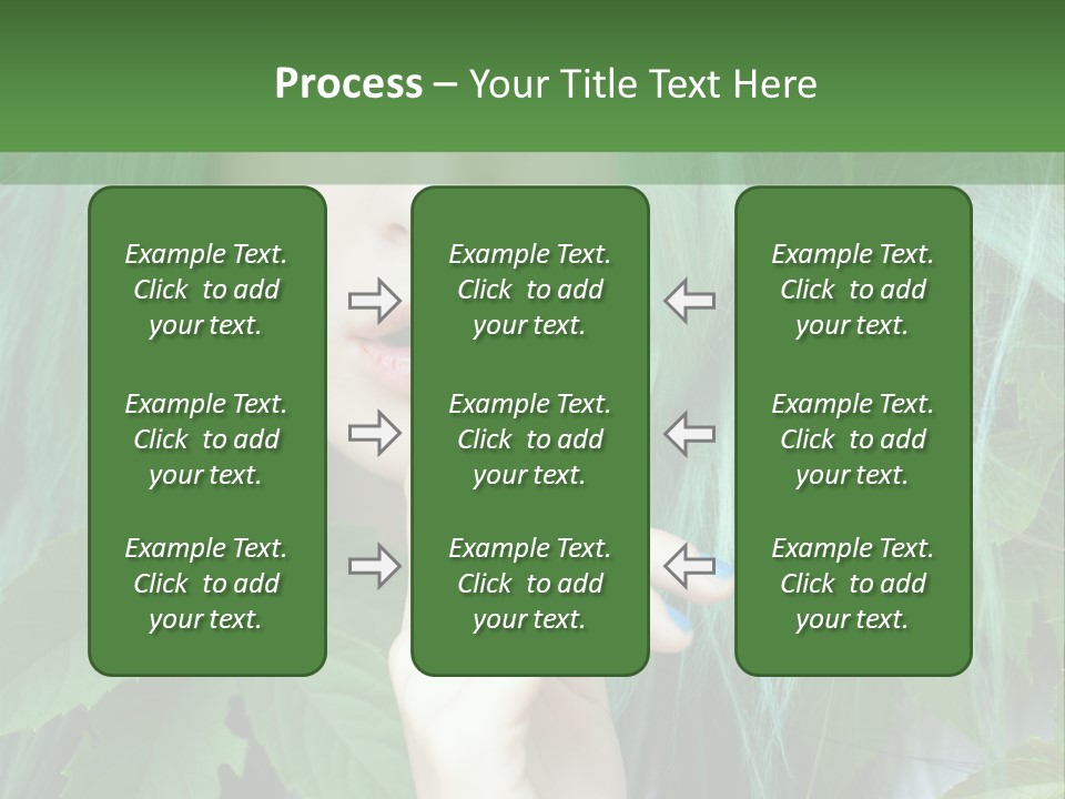 A Woman With Green Hair Is Holding Her Finger Up To Her Mouth PowerPoint Template