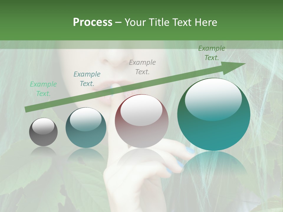 A Woman With Green Hair Is Holding Her Finger Up To Her Mouth PowerPoint Template