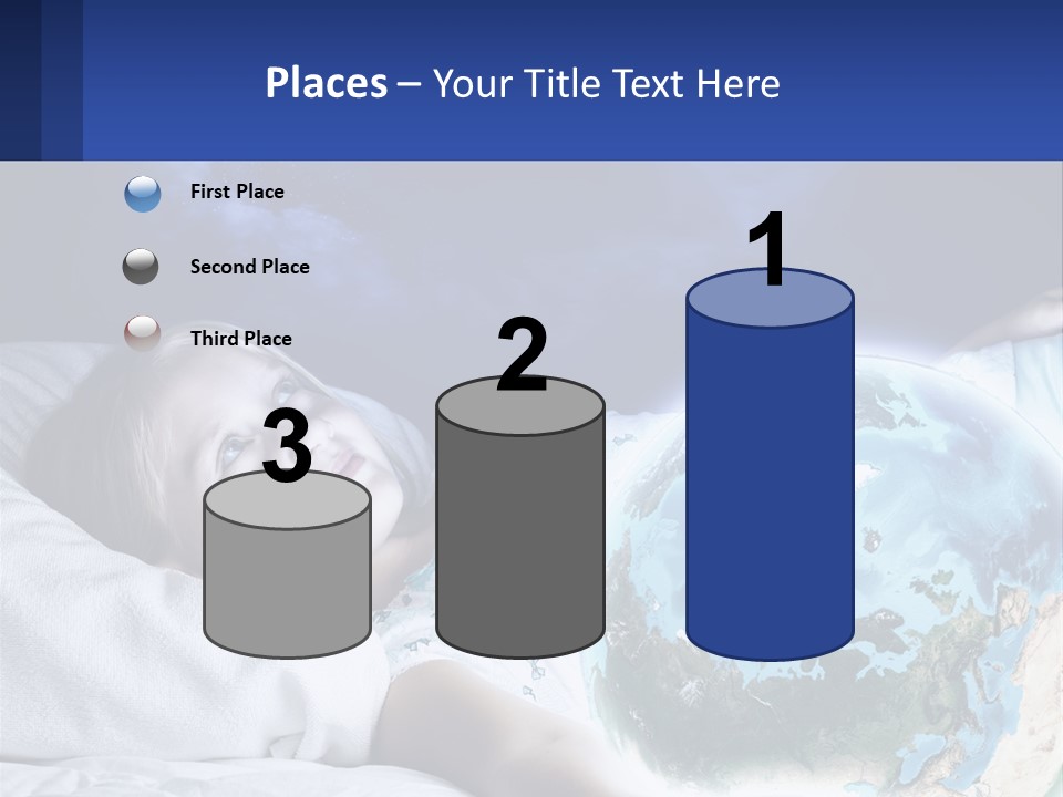 A Little Girl Laying In Bed With The Earth In Her Hands PowerPoint Template