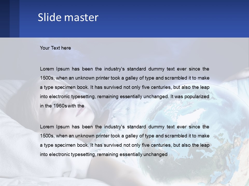 A Little Girl Laying In Bed With The Earth In Her Hands PowerPoint Template