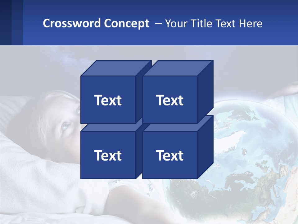 A Little Girl Laying In Bed With The Earth In Her Hands PowerPoint Template