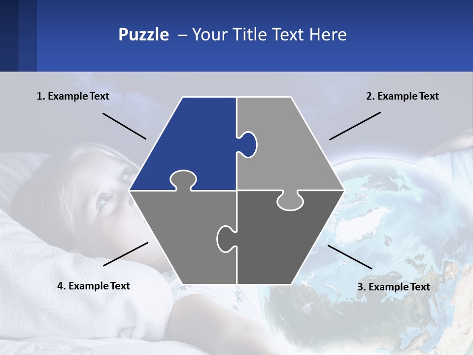 A Little Girl Laying In Bed With The Earth In Her Hands PowerPoint Template