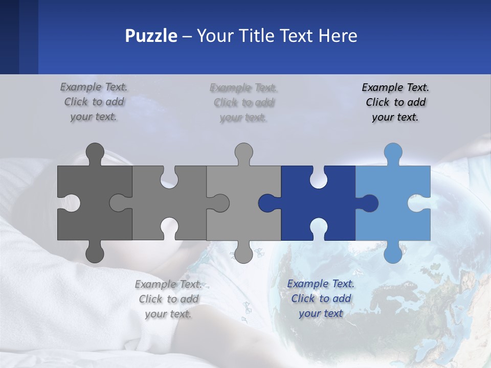 A Little Girl Laying In Bed With The Earth In Her Hands PowerPoint Template