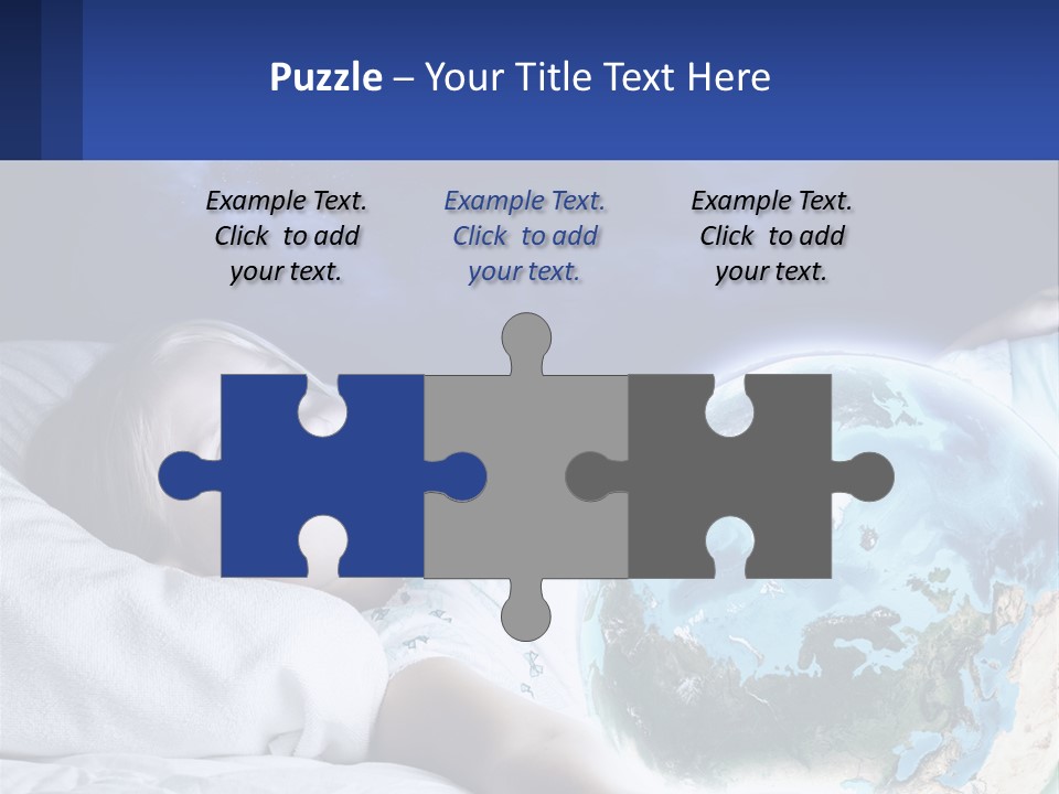 A Little Girl Laying In Bed With The Earth In Her Hands PowerPoint Template