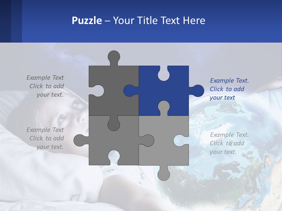 A Little Girl Laying In Bed With The Earth In Her Hands PowerPoint Template