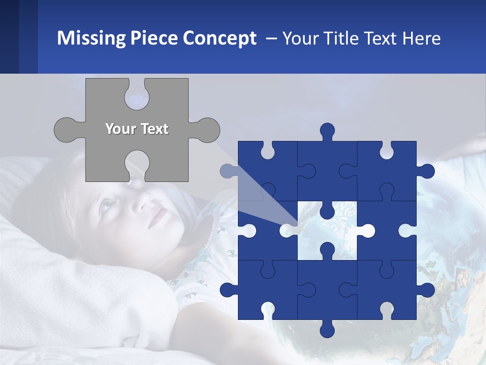 A Little Girl Laying In Bed With The Earth In Her Hands PowerPoint Template