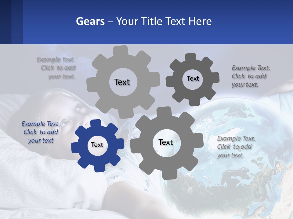 A Little Girl Laying In Bed With The Earth In Her Hands PowerPoint Template