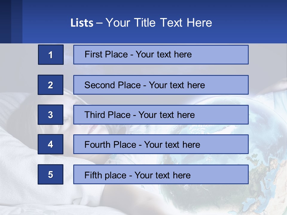 A Little Girl Laying In Bed With The Earth In Her Hands PowerPoint Template