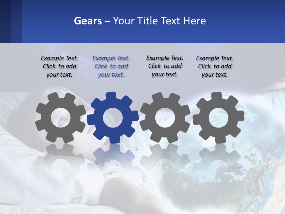 A Little Girl Laying In Bed With The Earth In Her Hands PowerPoint Template