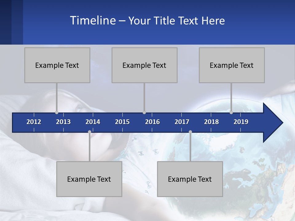 A Little Girl Laying In Bed With The Earth In Her Hands PowerPoint Template