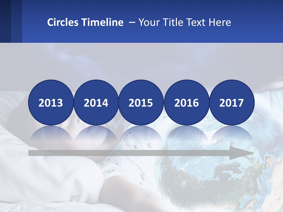 A Little Girl Laying In Bed With The Earth In Her Hands PowerPoint Template