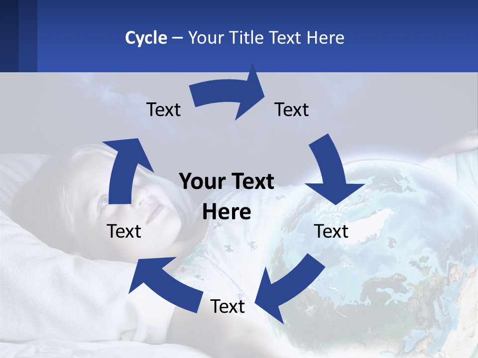 A Little Girl Laying In Bed With The Earth In Her Hands PowerPoint Template