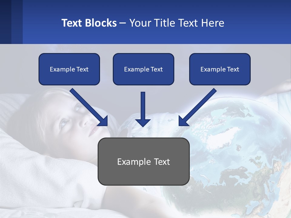 A Little Girl Laying In Bed With The Earth In Her Hands PowerPoint Template